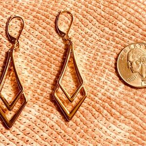 Earrings Chic Gold Tone Geometric Drop